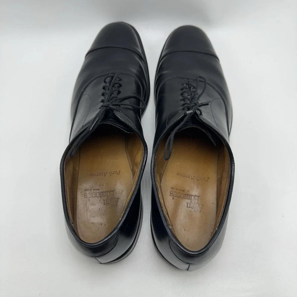Allen Edmonds Park Avenue 5615 Men 11.5A Black Leather Captoe Oxford Dress Shoes